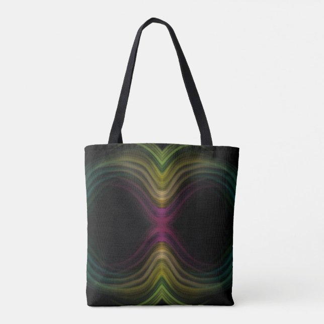 Bolsa Tote Groovy Psychedelic Pattern Abstrato Art Colorido (Verso)