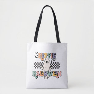 Bolsa Tote Groovy Retro Hippie Halloween Ghost
