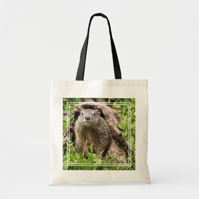 Bolsa Tote Groundhog em um registro vazio (Frente)