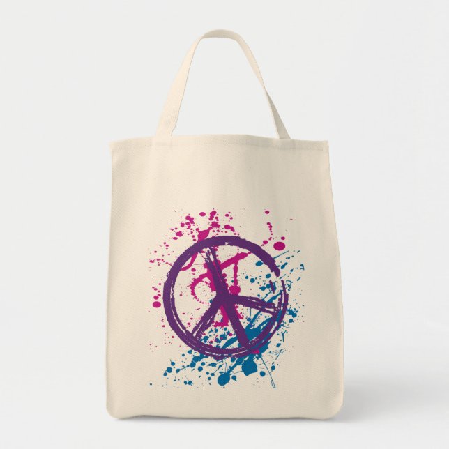 BOLSA TOTE GRUNGE E SINAL DE PAZ DO SPLATTER (Frente)