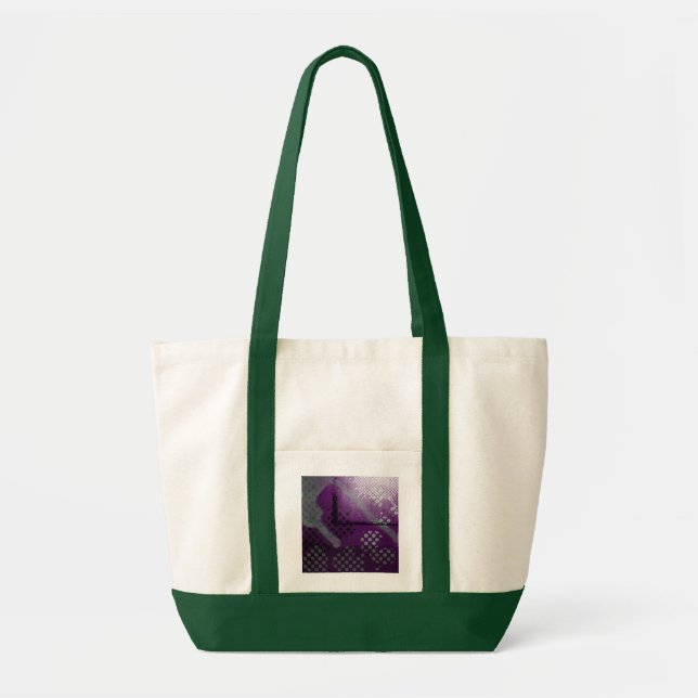 Bolsa Tote Grunge Metálica Roxa Abstrata (Frente)