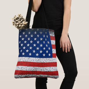 Bolsa Tote Grunge Style American Flag
