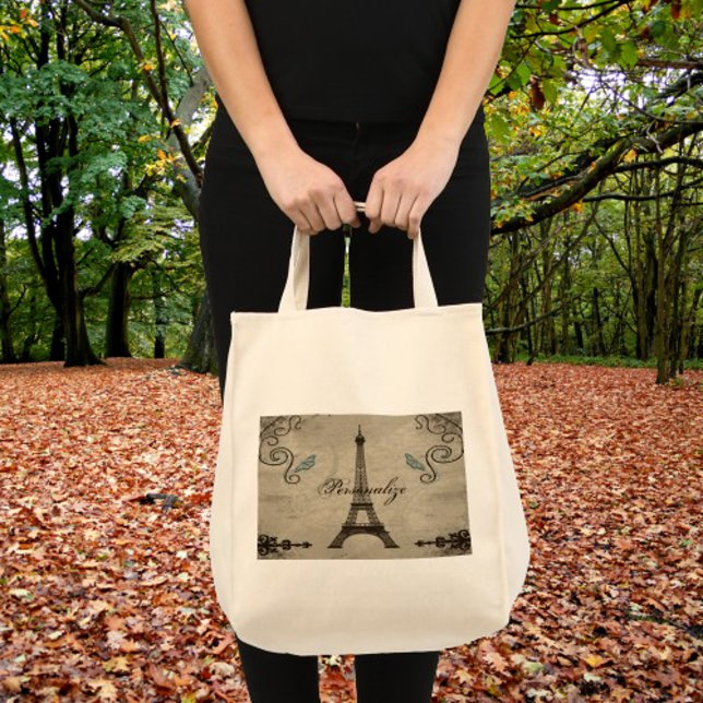 Bolsa Tote Grunge Torre Eiffel (Eiffel Tower Grunge Tote Bag)