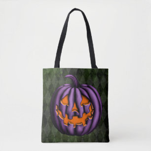 Bolsa Tote Grunge Verde da Abóbora Roxa