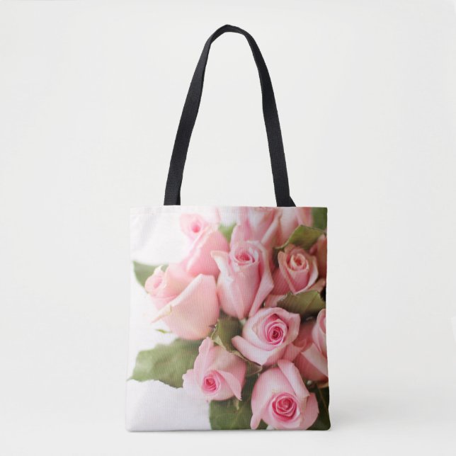 Bolsa Tote Grupo bonito do rosa de bebê dos rosas (Frente)