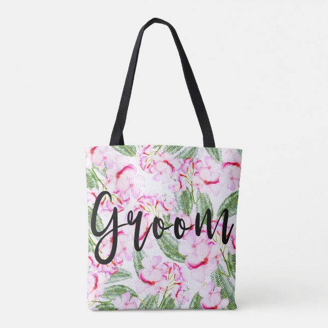 Bolsa Tote GRUPO Botânico de Oásis Tropical Verde Rosa / MR (Verso)