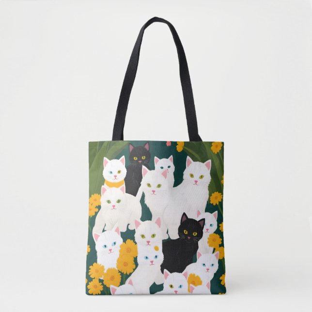 Bolsa Tote Grupo de Gatos (Frente)