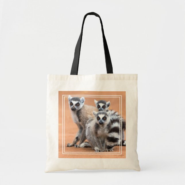 Bolsa Tote Grupo de lêmures de cauda anelada (Frente)