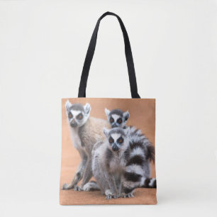 Bolsa Tote Grupo de lêmures-de-cauda-anelada