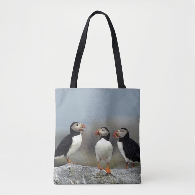 Bolsa Tote Grupo de Papagaios-do-Atlântico (Frente)