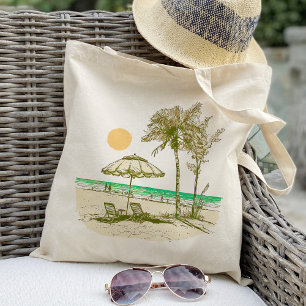 Bolsa Tote Guarda-chuva de Palmeira de Sol de Praia de Verão