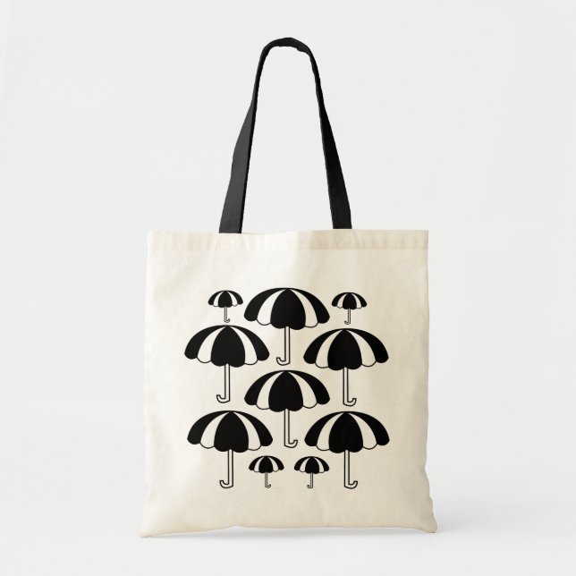 Bolsa Tote Guarda-chuva Preto Branco  (Frente)