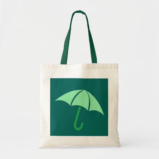 Bolsa Tote Guarda-chuva verde pop Art (Frente)
