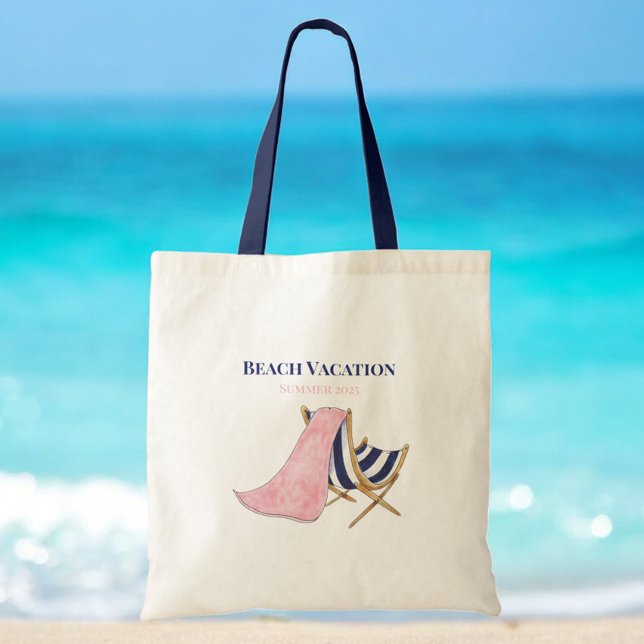Bolsa Tote Guarda Personalizada de Cadeira de Praia de Férias (Criador carregado)