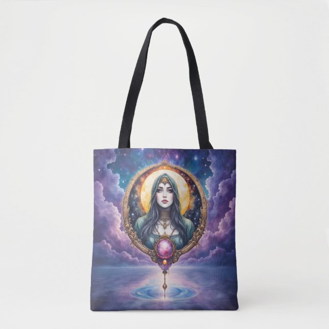 Bolsa Tote Guardiã dos Sonhos Lunar – Guardiã da Noite.   (Frente)