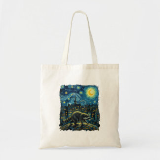 Bolsa Tote Guaxinim Pinta o Céu Noturno das Estrelas Artista