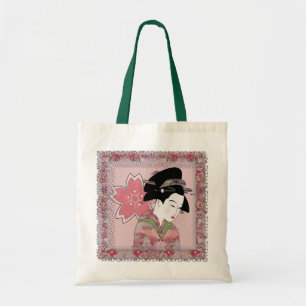 Bolsa Tote Gueixa da flor de cerejeira