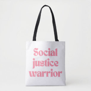 Bolsa Tote Guerreira da Justiça Social Citação Feminina Fofa