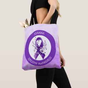 Bolsa Tote Guerreiro da Epilepsia   Laço de Conscientização R