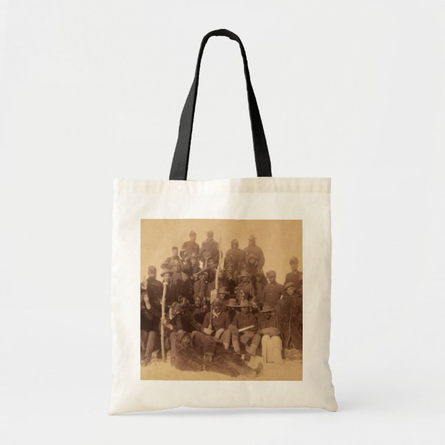 Bolsa Tote Guerreiros de Buffalo: Cavalaria Negra Americana L (Frente)