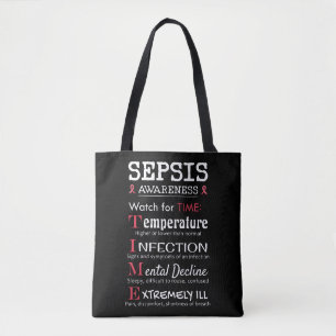 Bolsa Tote Guia do Tempo do Sepsis Awarness Watch for TIME