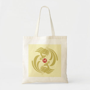 Bolsa Tote guindastes duplos vintage amarelo