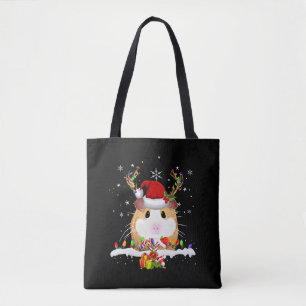 Bolsa Tote Guiné Pig Christmas Reindet Lights