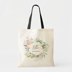 Bolsa Tote Guirlanda De Rosas Florais Damas De Honra Despedid