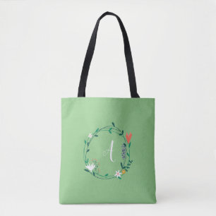 Bolsa Tote Guirlanda Floral de Primavera Personalizada