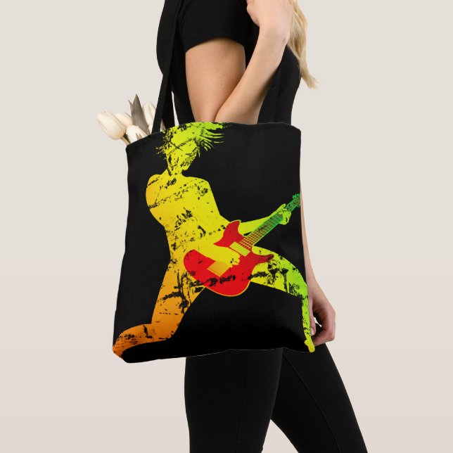 Bolsa Tote Guitar Playing Rocker (Close Up)