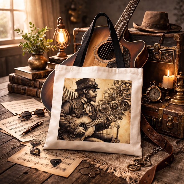 Bolsa Tote Guitarista Steampunk (Criador carregado)