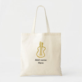 Bolsa Tote Guitarra acústica com brilho dourado adicionar nom