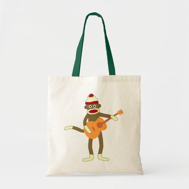 Bolsa Tote Guitarra acústica do macaco da peúga (Frente)
