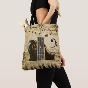 Bolsa Tote Guitarra de Teclado de Notas de Música