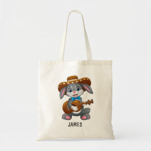 Bolsa Tote Guitarra que joga feriados do coelho de coelhinho