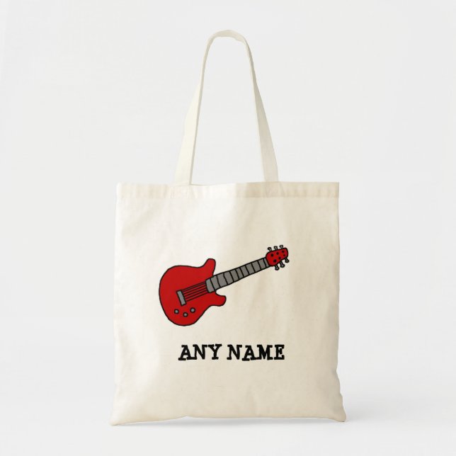 Bolsa Tote Guitarra vermelha de Rockin (Frente)