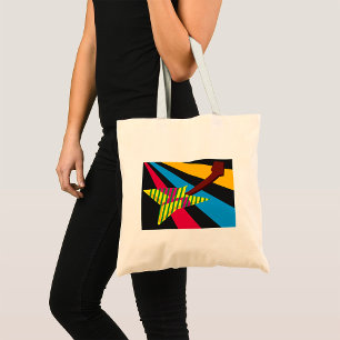 Bolsa Tote Guitarra Vibrante com Listras Geométricas