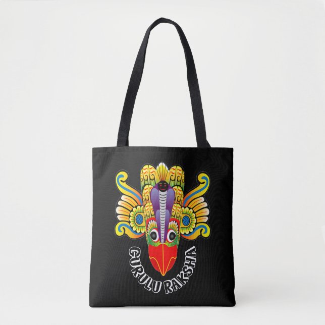Bolsa Tote Gurulu Raksha Sri Lanka - design demônio  (Frente)
