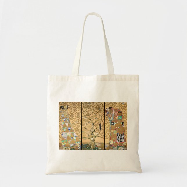 Bolsa Tote Gustav Klimt - Árvore de Vida de Stoclet Frieze (Frente)