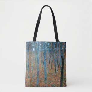 Bolsa Tote Gustav Klimt Fir Forest Tannenwald árvores vermelh