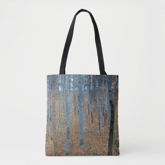 Bolsa Tote Gustav Klimt Fir Forest Tannenwald árvores vermelh (Frente)