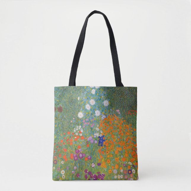 Bolsa Tote Gustav Klimt Flower Garden Cottage Nature (Frente)