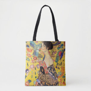 Bolsa Tote Gustav Klimt Lady com ventilador