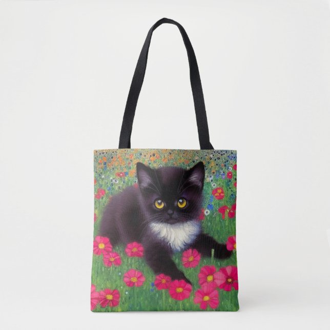 Bolsa Tote Gustav Klimt Tuxedo Cat (Frente)