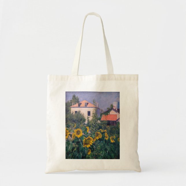 Bolsa Tote Gustave Caillebotte - Girassóis, Jardim (Frente)