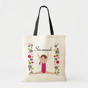 Bolsa Tote Gymnast pequeno no rosa e no verde