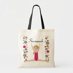 Bolsa Tote Gymnast pequeno no rosa e no verde