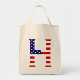 Bolsa Tote H Monograma sobreposto ao gtcnt Flag dos EUA