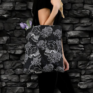 Bolsa Tote Habilidades e Rosas de giz Gótica Glam Funky Gru