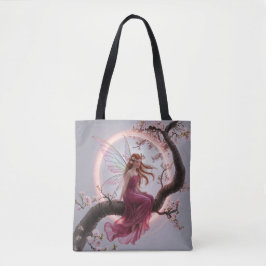 Bolsa Tote Hada mágica entre flores de cerezo – Ilustración d